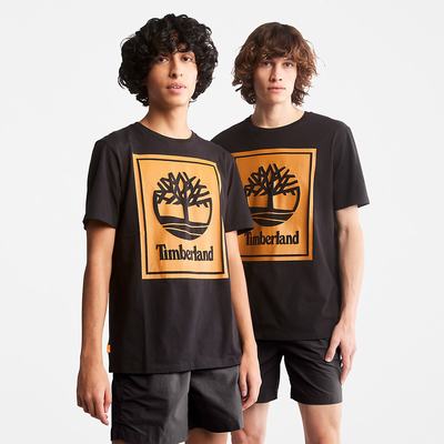 Timberland Tree Logo Tişört Kadın Siyah | TR-4650C