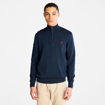 Timberland Williams River Half-zip Kazak Erkek Lacivert | TR-6940Z