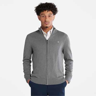 Timberland Williams River Organic Pamuklu Zip Kazak Erkek Koyu Gri | TR-9560R