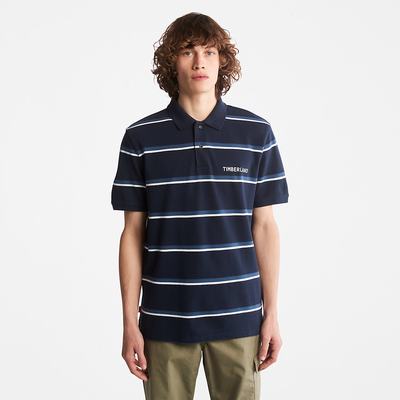 Timberland Zealand River Çizgili Polo Gömlek Erkek Lacivert | TR-0218V