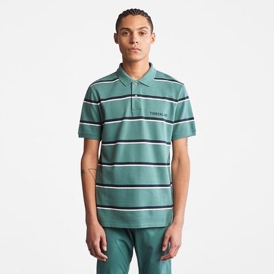 Timberland Zealand River Çizgili Polo Gömlek Erkek Turkuaz | TR-5487C